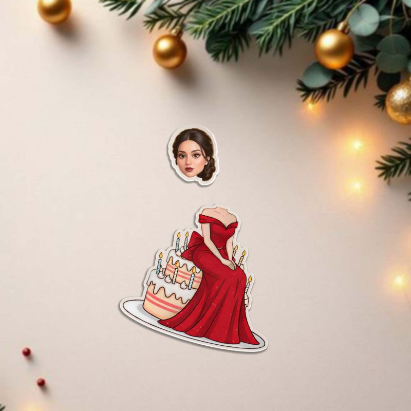 Personalized Bobble Head Birthday Caricature for Girls Solar Powered Shaking Head Custom with Face Photo Cutout Birthday Gift for Bestie, Friends, Sister